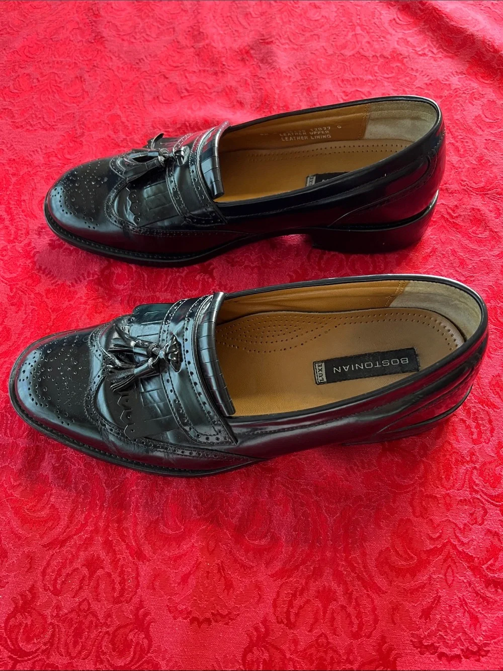 Bostonian Luxe Men’s 9.5M Black Leather Kiltie Tassel Brogue Loafers